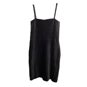Corduroy Black Women’s Small Spaghetti Strap Dress Layer Zip Forever 21 NEW